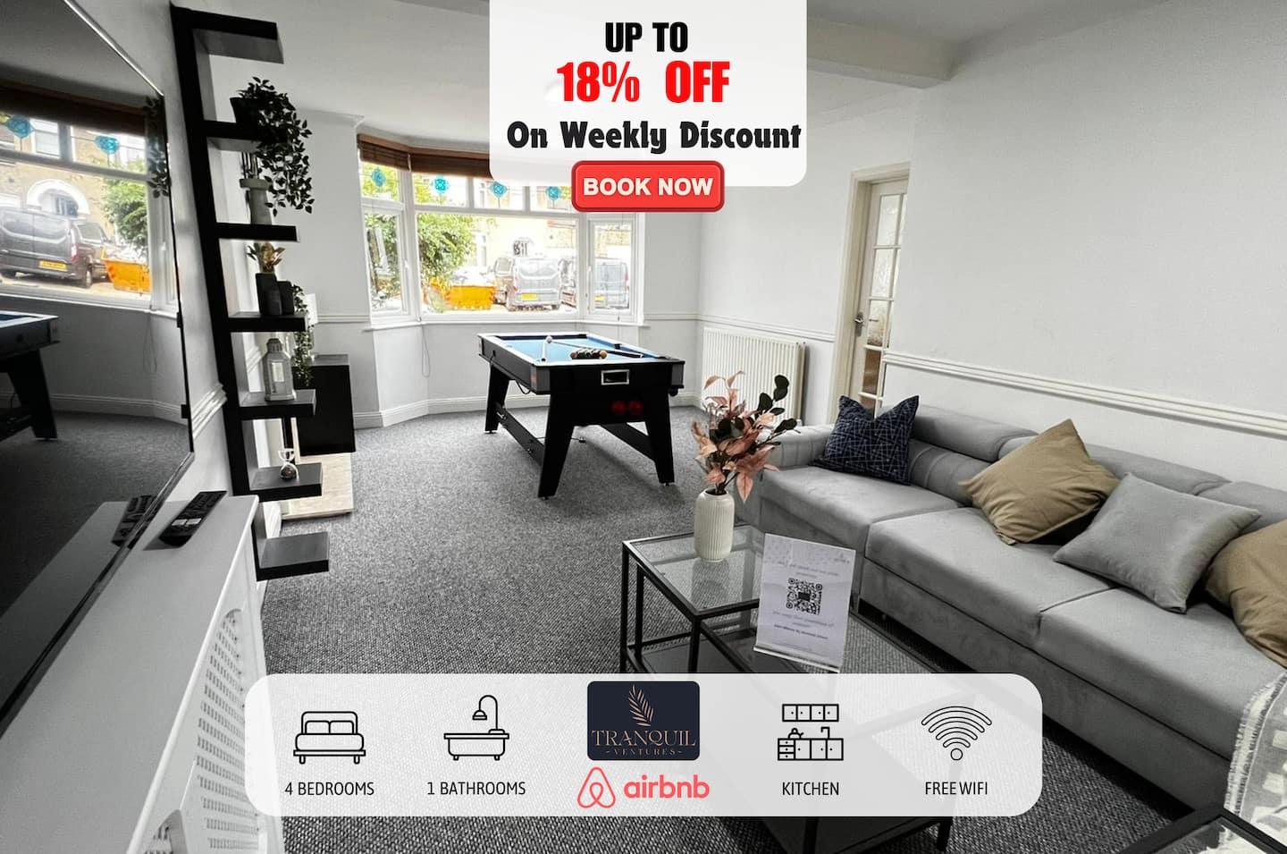 Large 4 Bed|Games Area|Parking|1